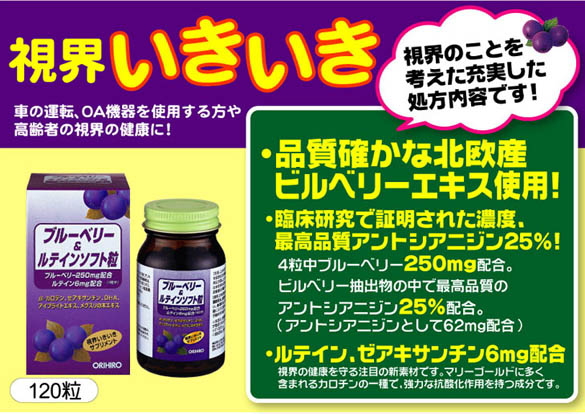 ブルーベリー&ルテインソフト粒がお買得価格にて販売中